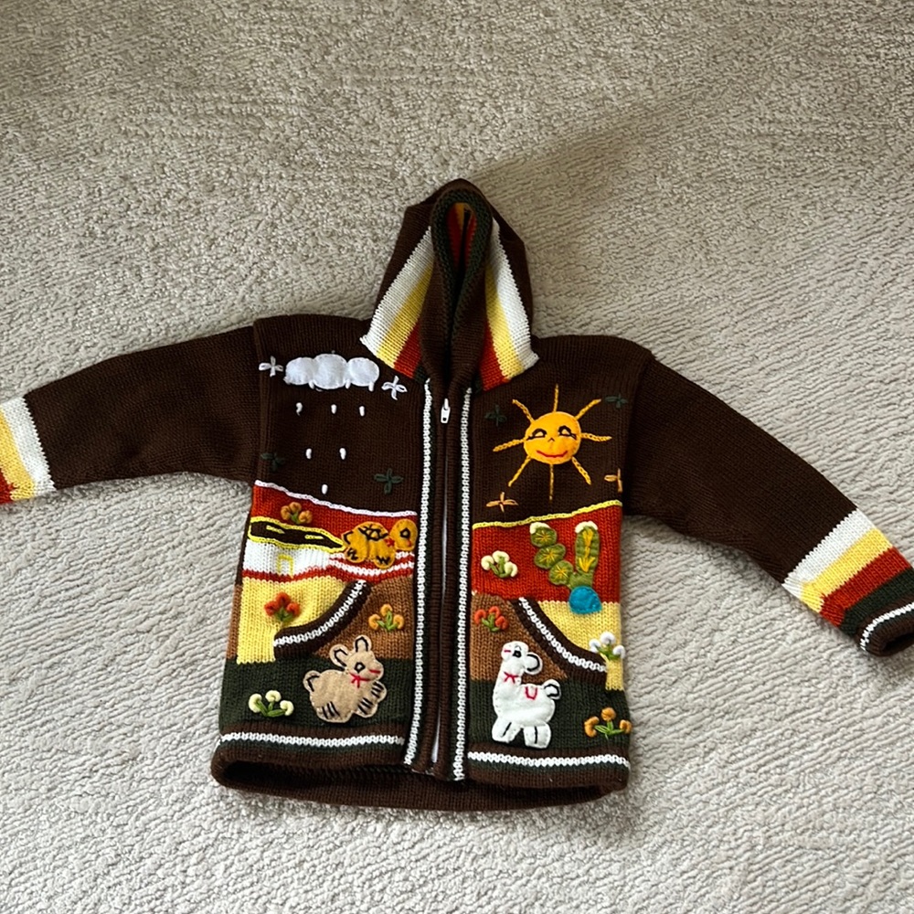 Vintage handmade knit sweater kids size 3/4t